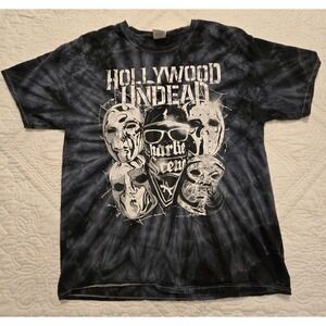 Hollywood Undead Charlie Scene Blue Tie Dye Tour Date Shirt Men's Sz L Colortone
